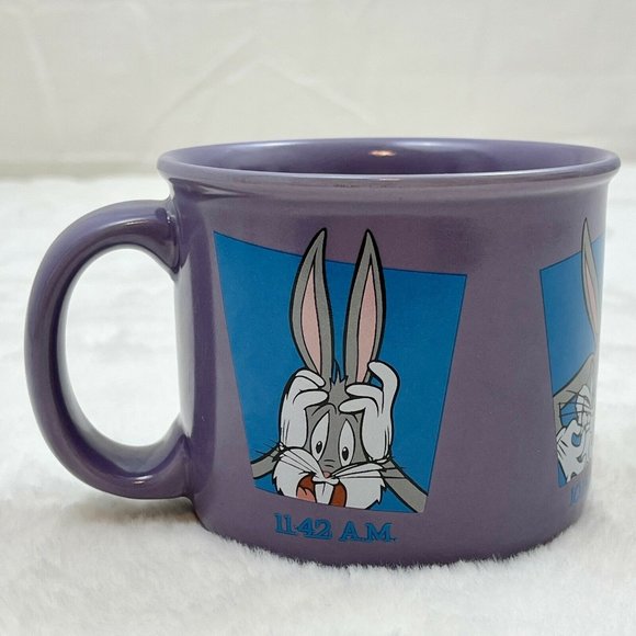 Vintage 1997 Warner Bros. Bugs Bunny Is It Lunch Time Yet 14oz Mug Purple - Picture 2 of 8